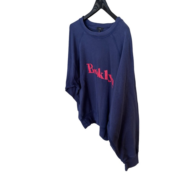 J. Crew Navy Brooklyn Sweatshirt Sz M - Picture 2 of 10